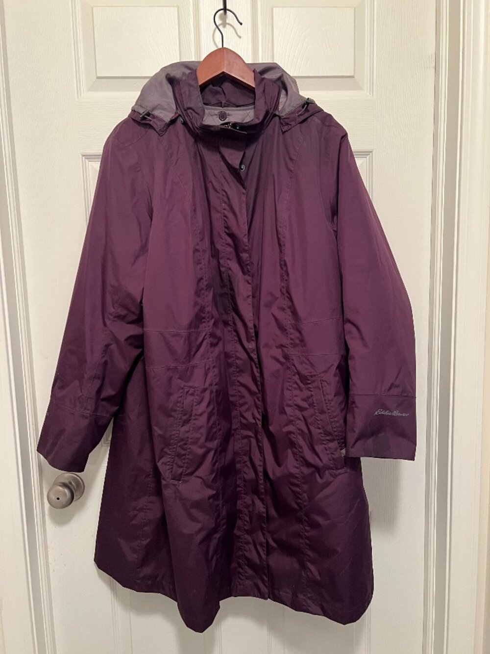 Eddie Bauer Girl On The Go Trench Coat 2X Deep Eggplant Waterproof Insulated